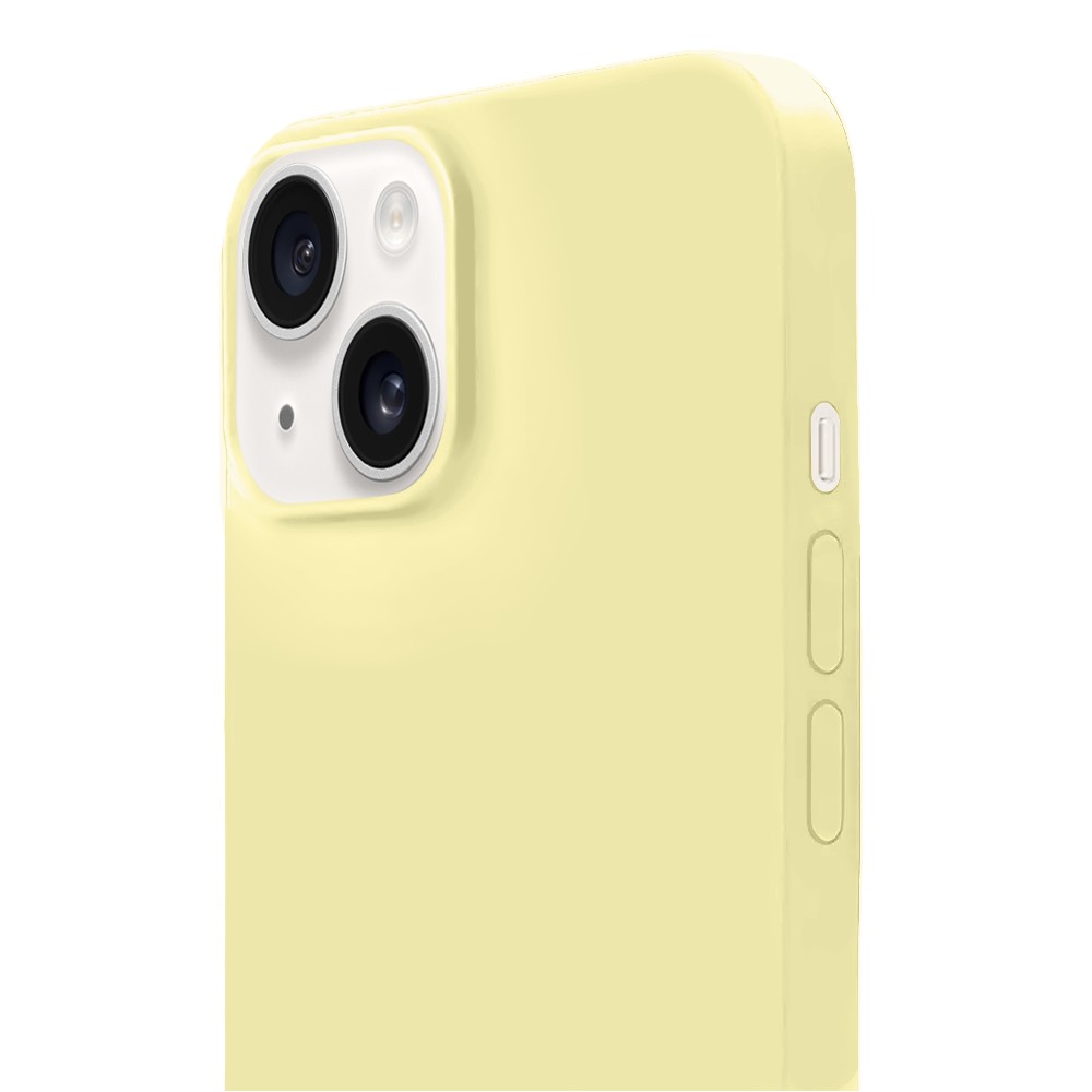 Etui do iPhone 13 Mini silikonowe z mikrofibrą soft touch, jasny żółty