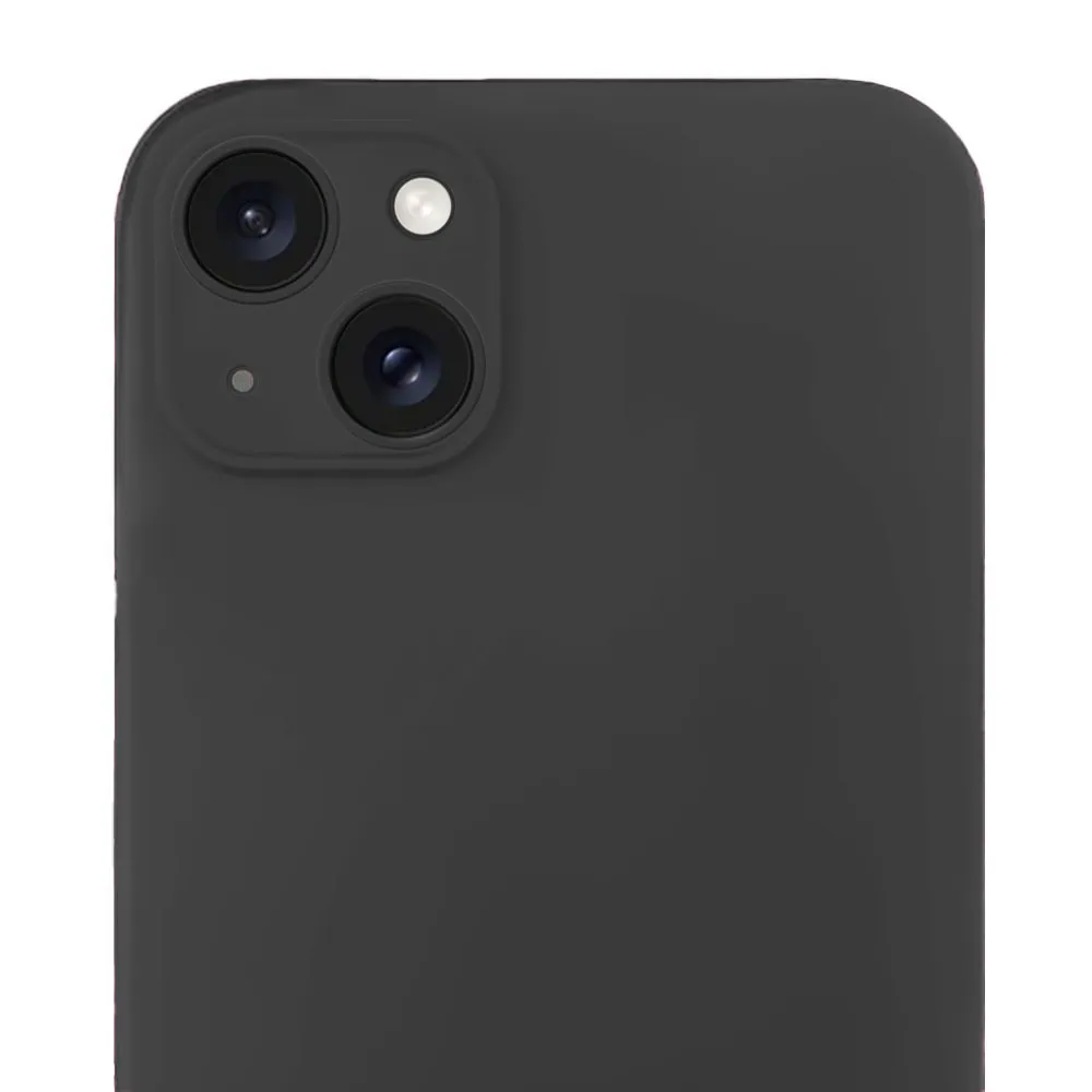 Etui do iPhone 13 Mini silikonowe z mikrofibrą soft touch z osłoną na aparat, czarne