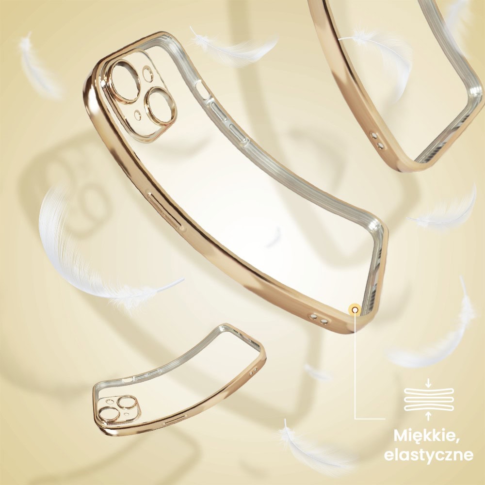 Etui do iPhone 13 Mini slim golden z osłoną kamery, złote