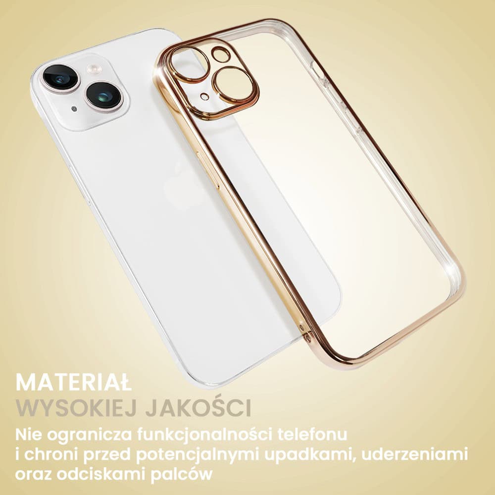 Etui do iPhone 13 Mini slim golden z osłoną kamery, złote