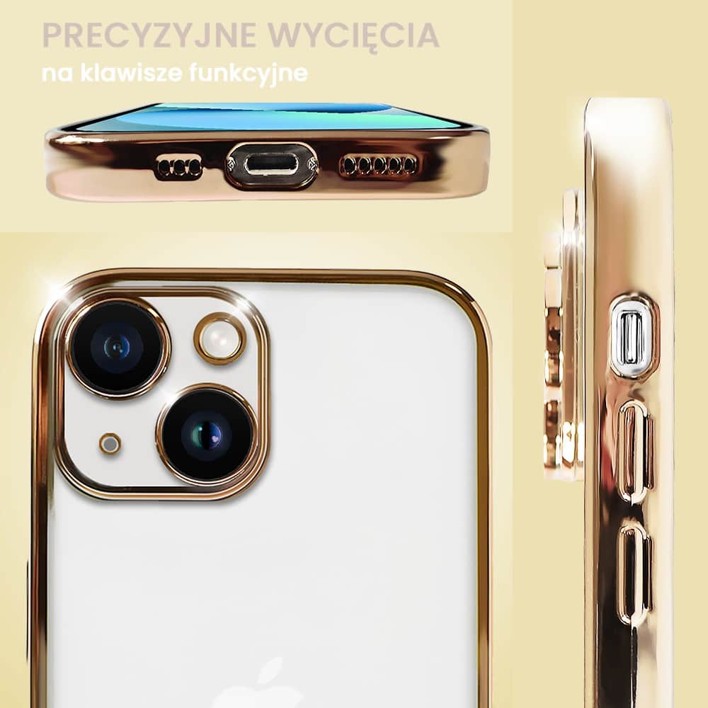 Etui do iPhone 13 Mini slim golden z osłoną kamery, złote