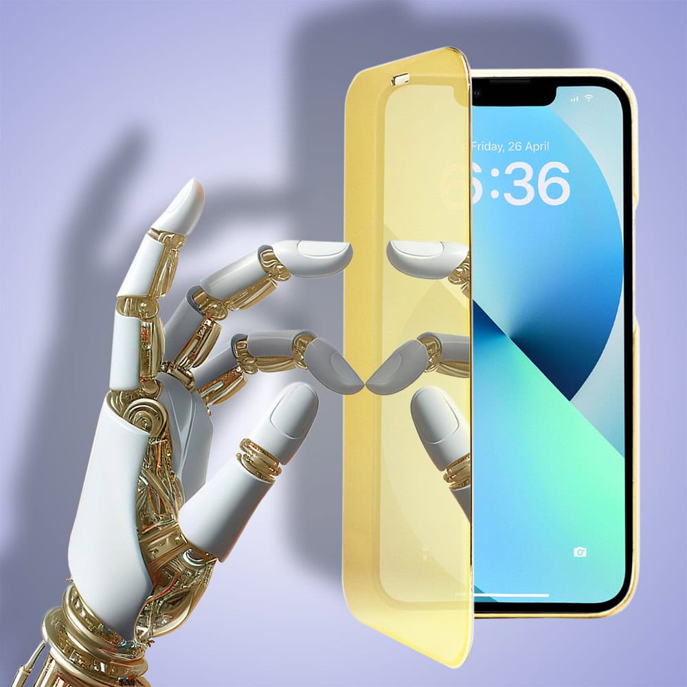 Etui do iPhone 13 Mirror View zamykane typu książka, eleganckie lustrzane, złote