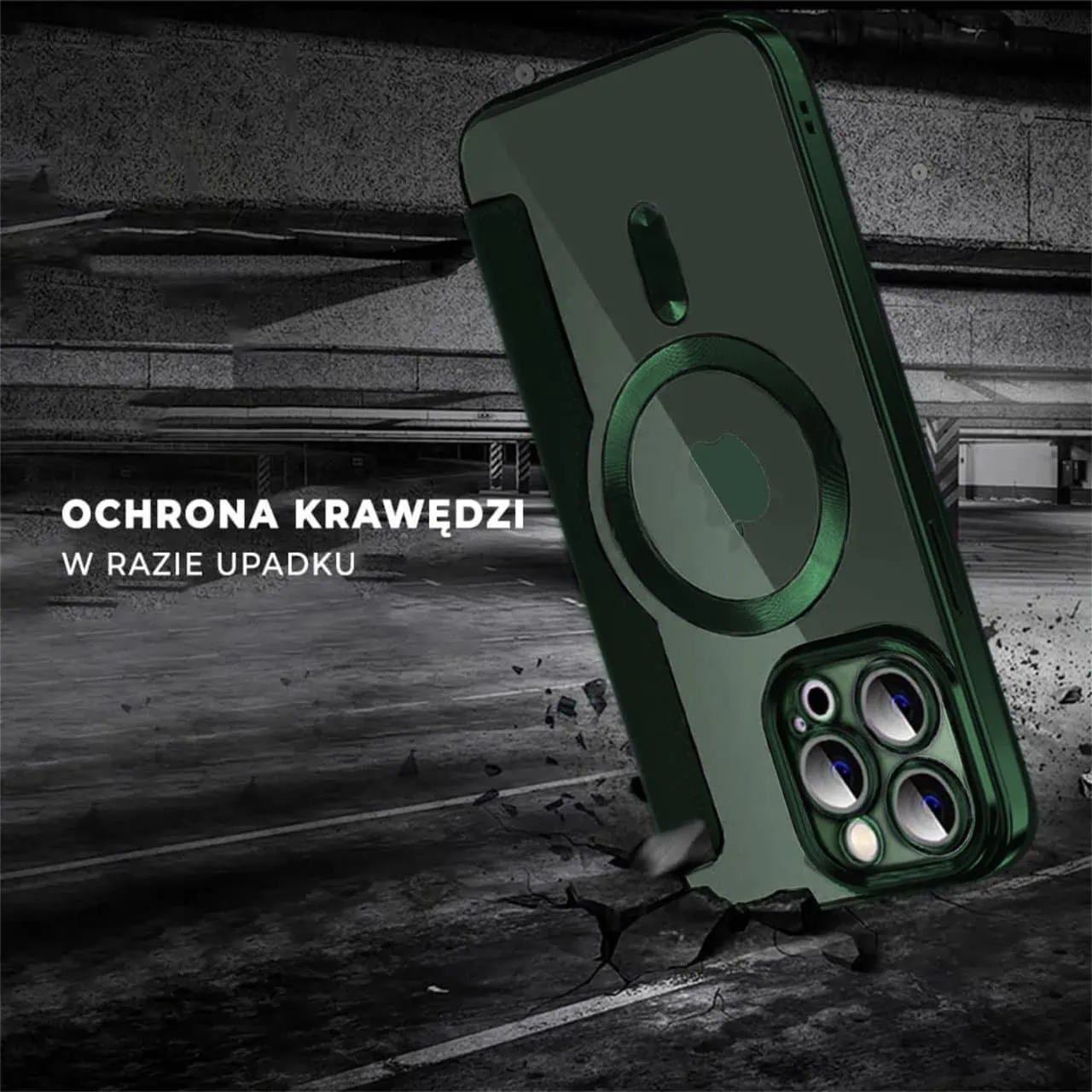 Etui do iPhone 13 Pro typu książka Book Magsafe Lens Protect, z klapką, zielone