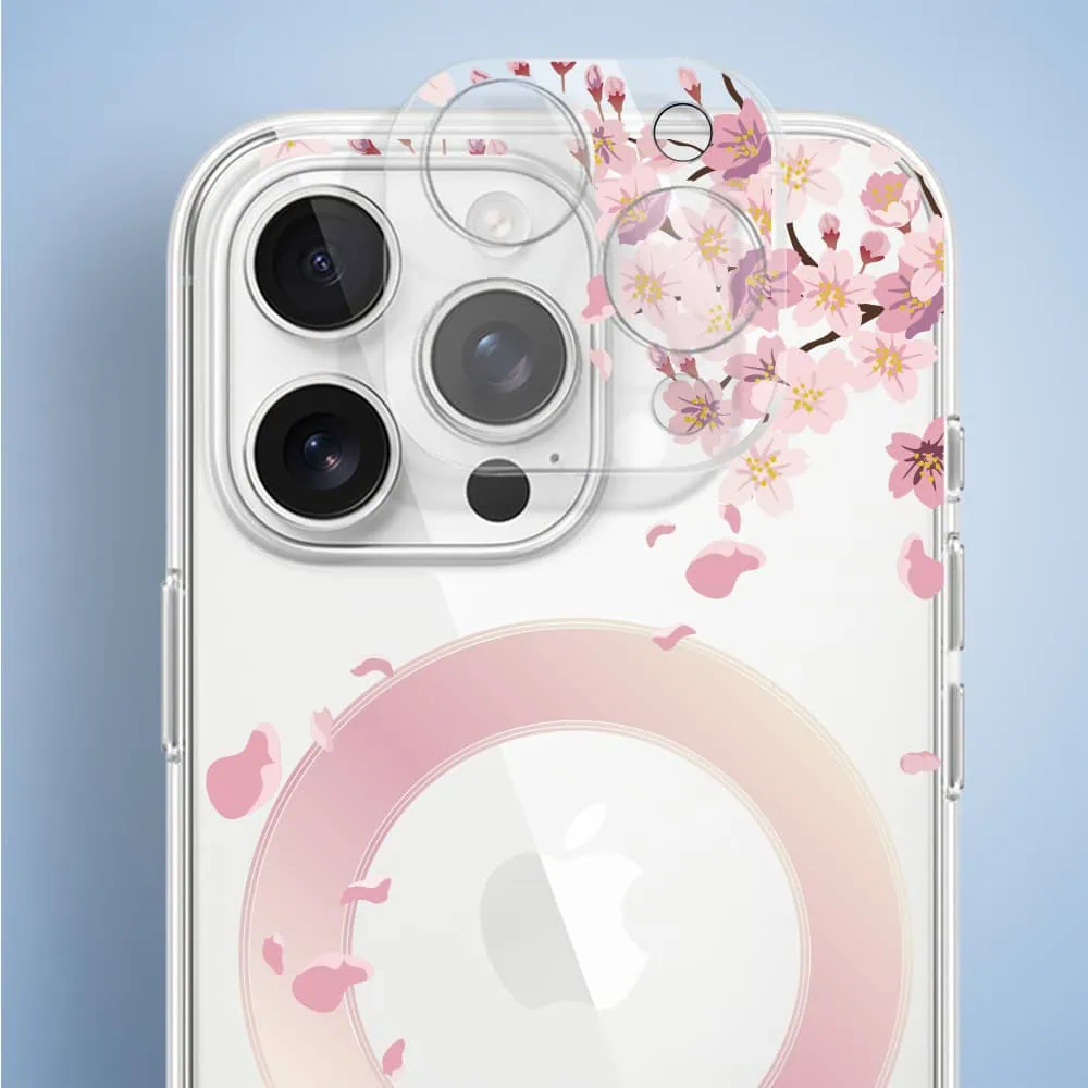 Etui do iPhone 13 Pro, Flower MagSafe, kwiat wiśni, przeźroczyste