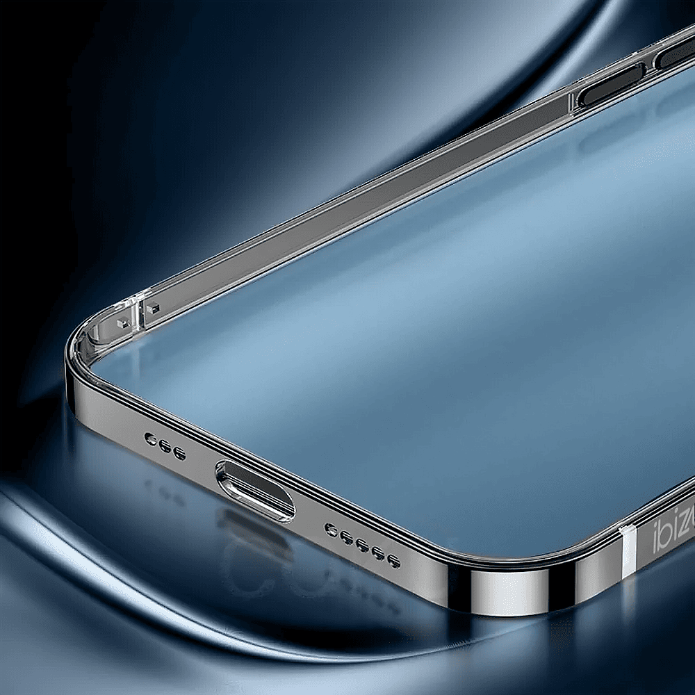 Etui do iPhone 13 Pro Max Ibizu Elite Skin, krystalicznie czyste z metalową ramką, czarne (OUTLET)