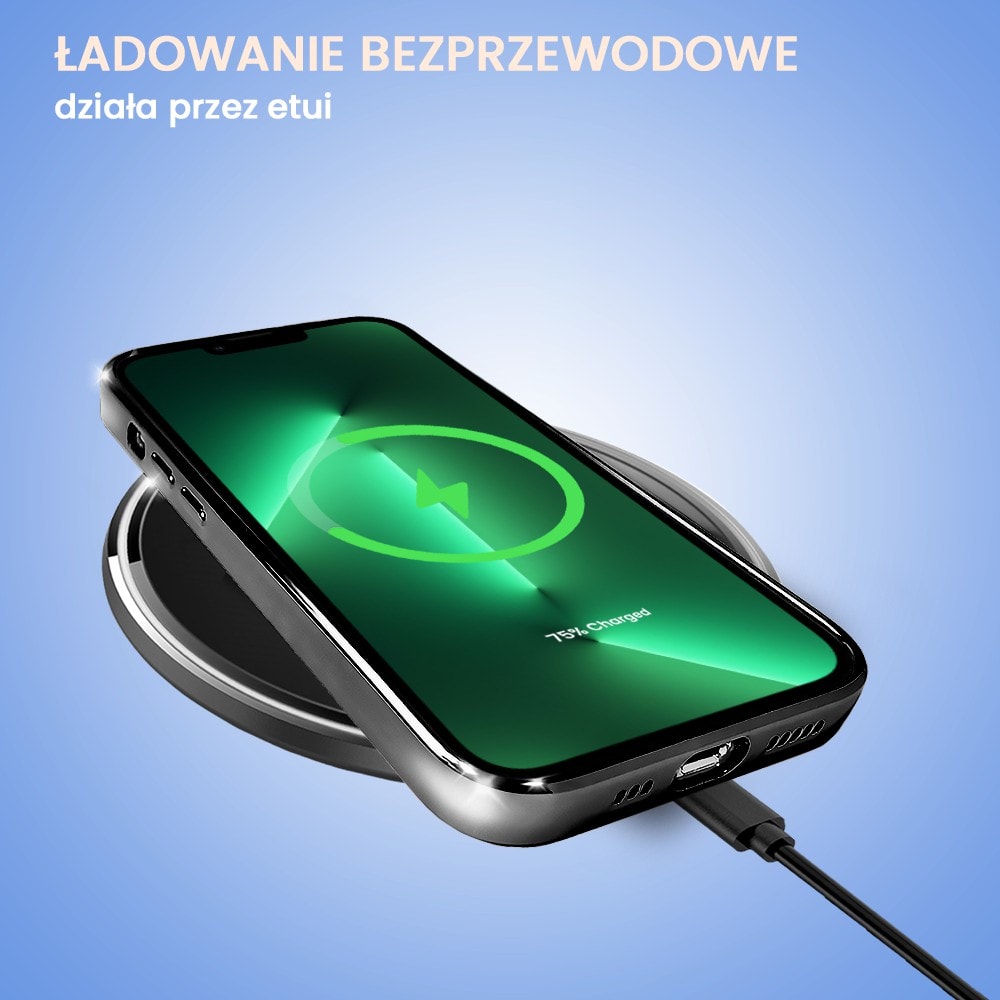 Etui do iPhone 13 Pro Max Slim Protect Full Cover z osłoną kamery i obiektywów 9H, czarne grafitowe