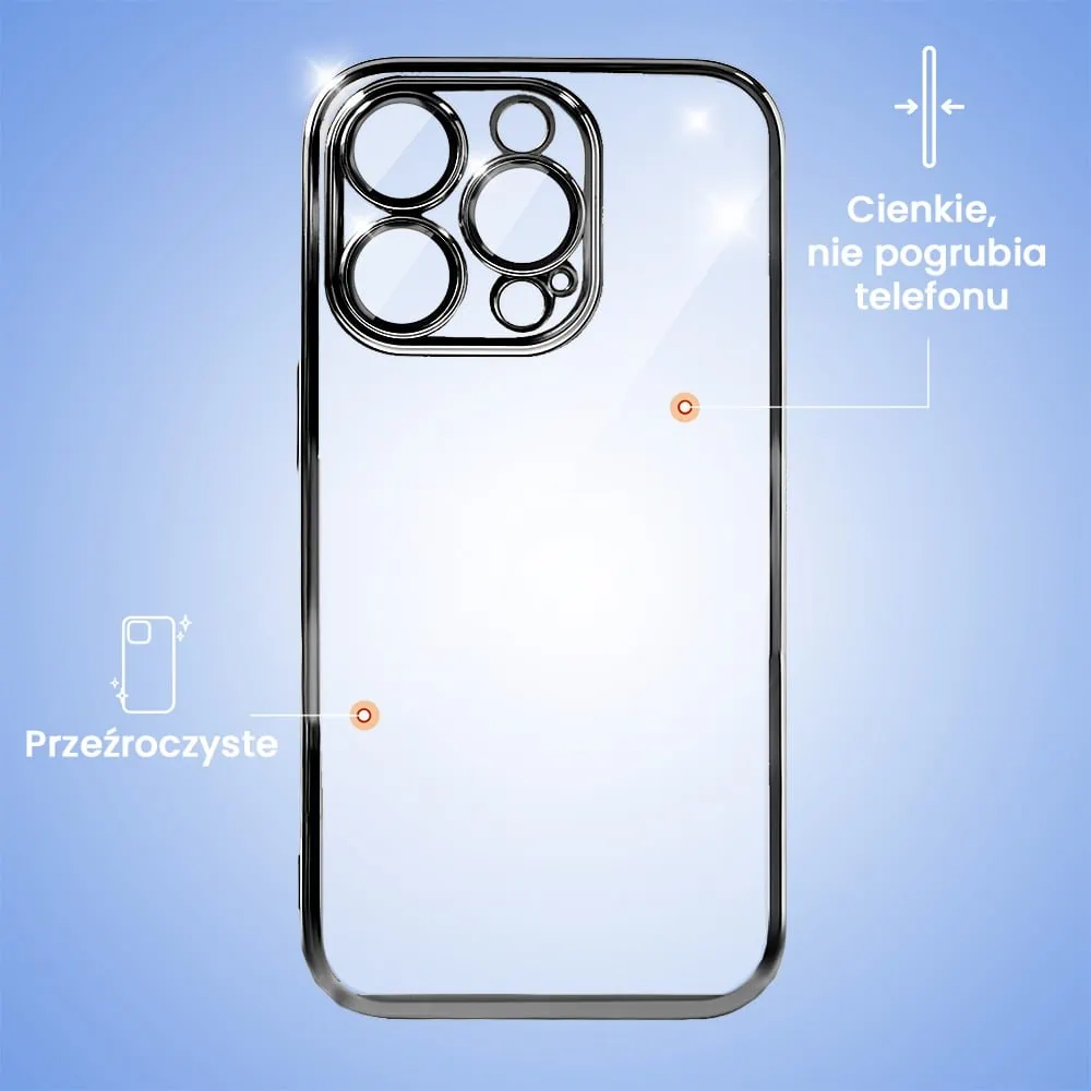 Etui do iPhone 13 Pro Max Slim Protect Full Cover z osłoną kamery i obiektywów 9H, czarne grafitowe