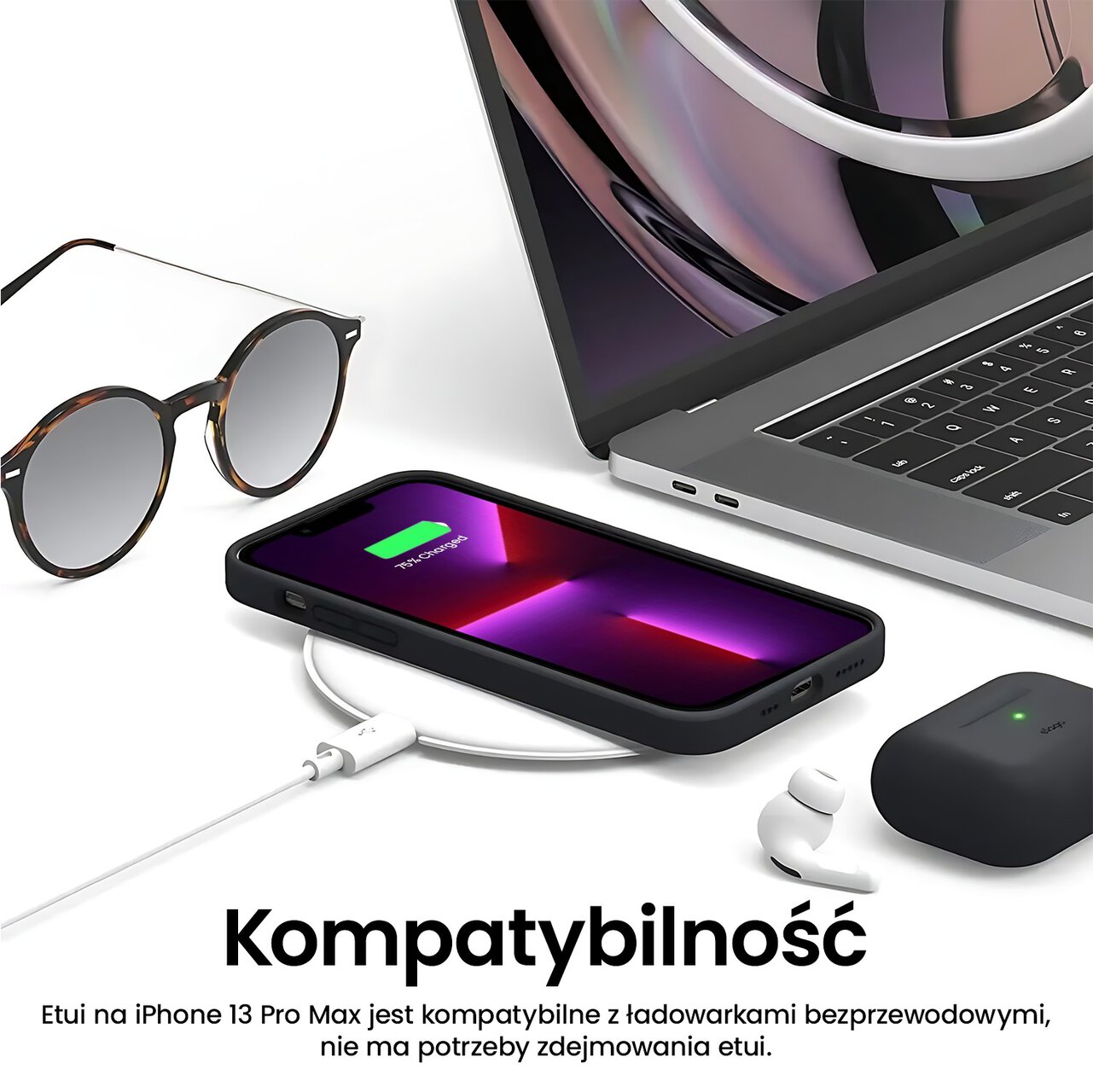 Etui do iPhone 13 Pro Max Soft Lux matowe z mikrofibrą, trójwarstwowa ochrona, czarne