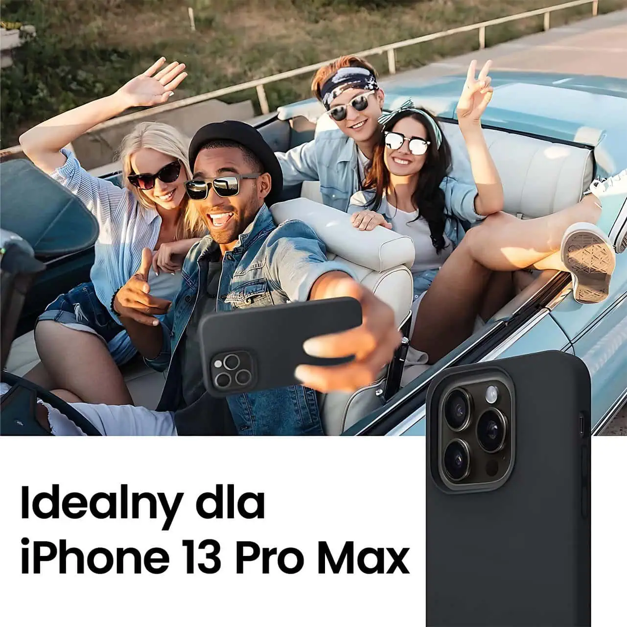 Etui do iPhone 13 Pro Max Soft Lux matowe z mikrofibrą, trójwarstwowa ochrona, czarne