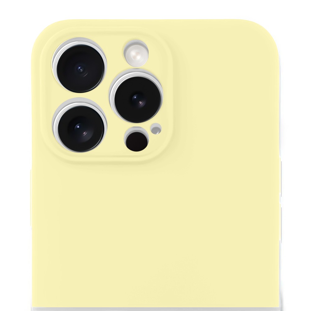 Etui do iPhone 13 Pro Max silikonowe z mikrofibrą soft touch, jasny żółty