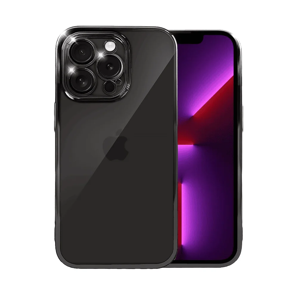 Etui do iPhone 13 Pro Max slim black z osłoną kamery, czarne grafitowe