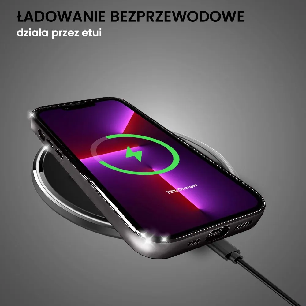 Etui do iPhone 13 Pro Max slim black z osłoną kamery, czarne grafitowe