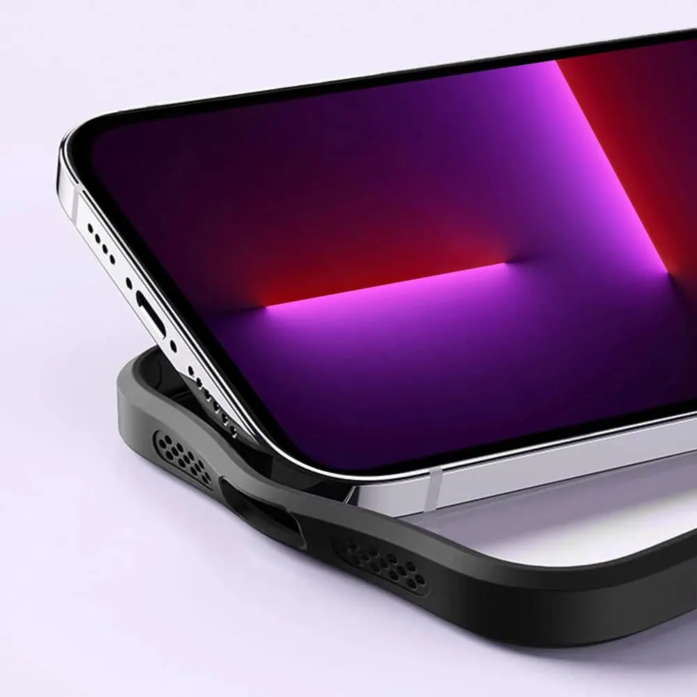 Etui do iPhone 13 Pro Max Metal Cam MagSafe Stand z podstawką, twarde, półprzeźroczyste, czarne