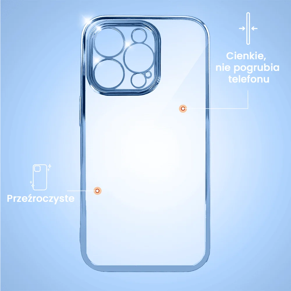 Etui do iPhone 13 Pro slim blue z osłoną kamery, górski niebieski (OUTLET)