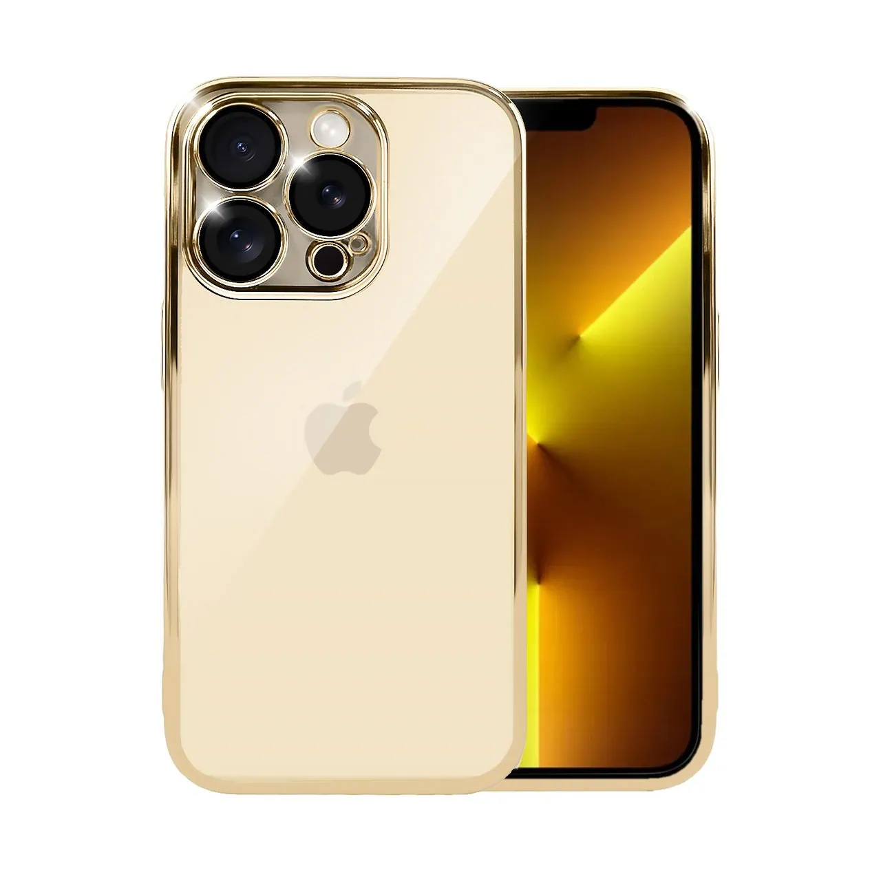Etui do iPhone 13 Pro Max slim golden z osłoną kamery, złote