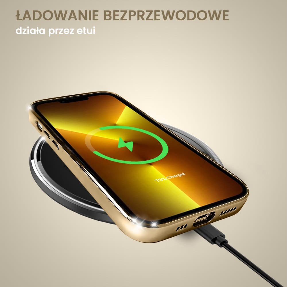 Etui do iPhone 13 Pro Max slim golden z osłoną kamery, złote