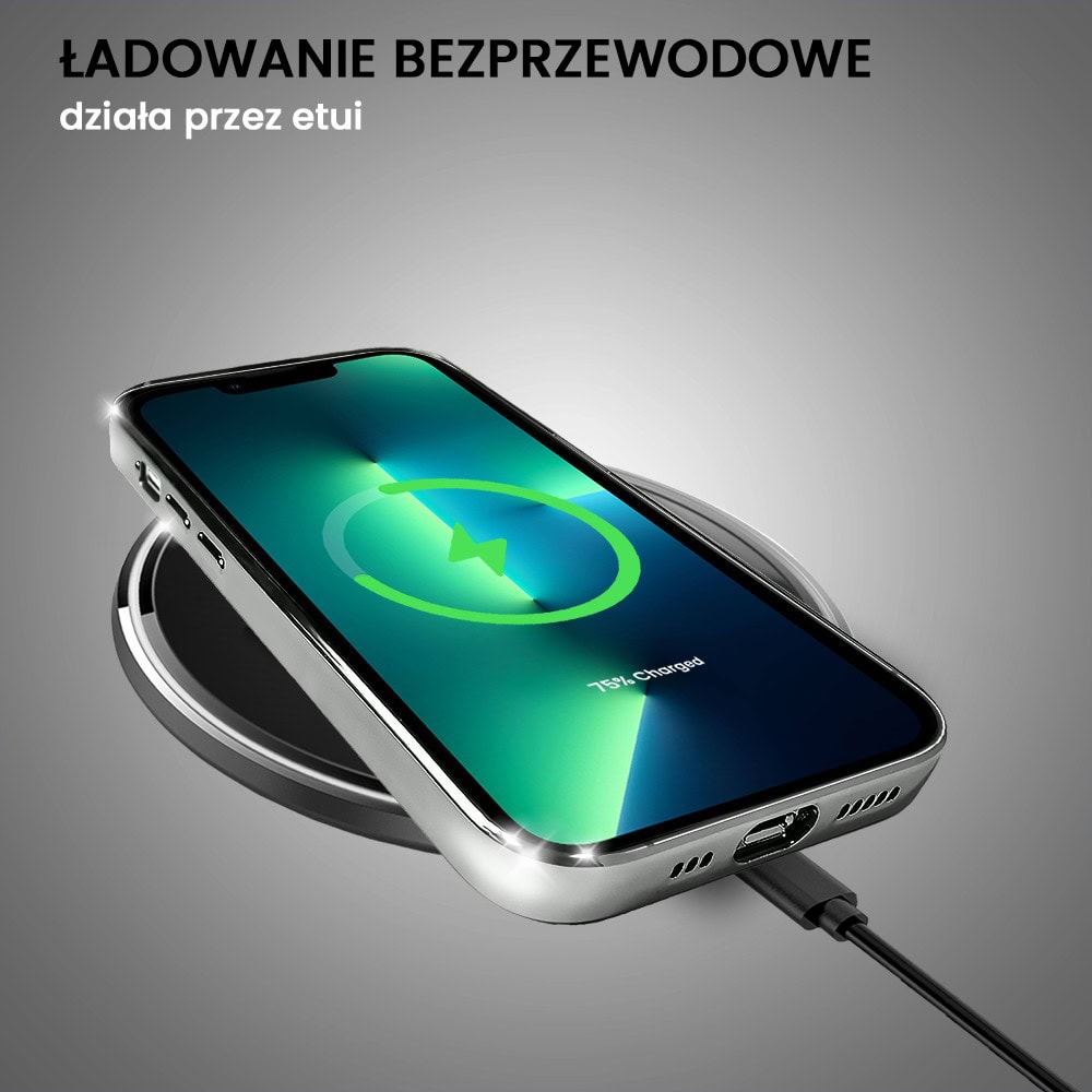 Etui do iPhone 13 Pro Max slim silver z osłoną kamery, srebrne