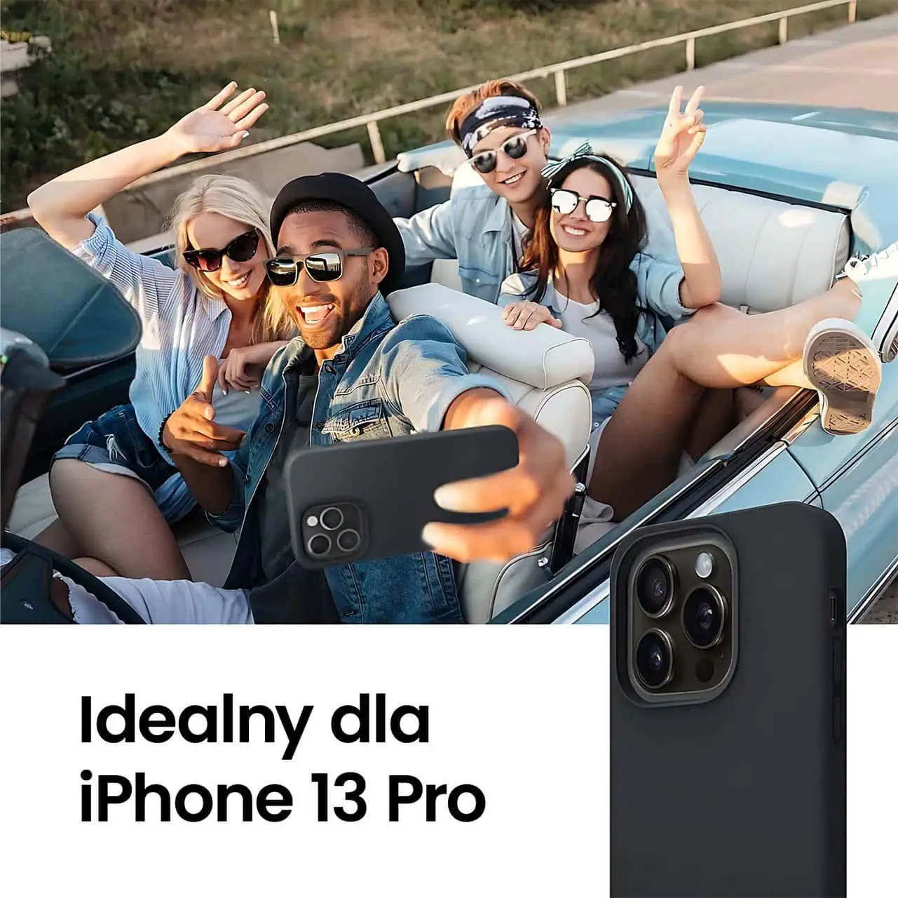 Etui do iPhone 13 Pro Soft Lux matowe z mikrofibrą, trójwarstwowa ochrona, czarne