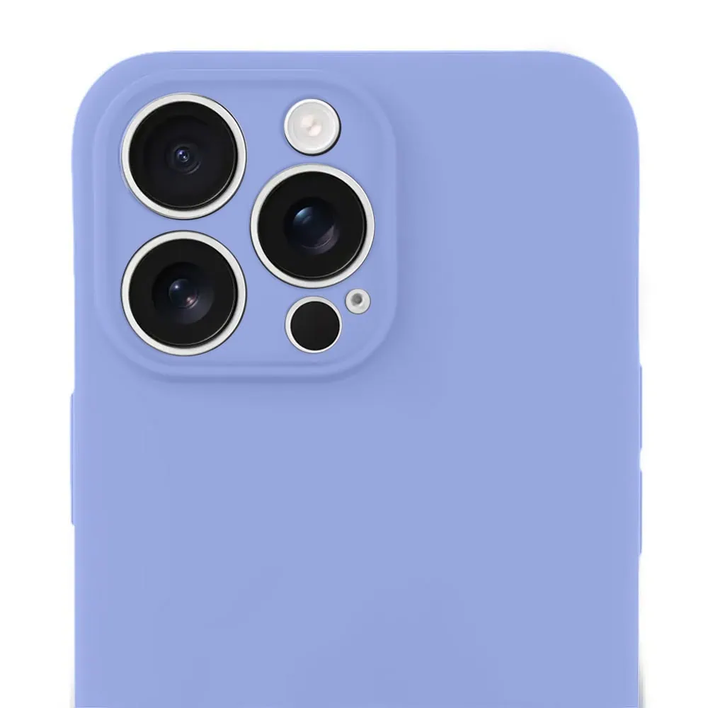 Etui do iPhone 13 Pro silikonowe z mikrofibrą soft touch z osłoną na aparat, fioletowe liliowe