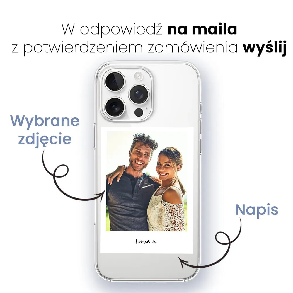 Etui do iPhone 13 Pro z MagSafe, Polaroid z własnym zdjęciem, upominek na prezent, przeźroczyste