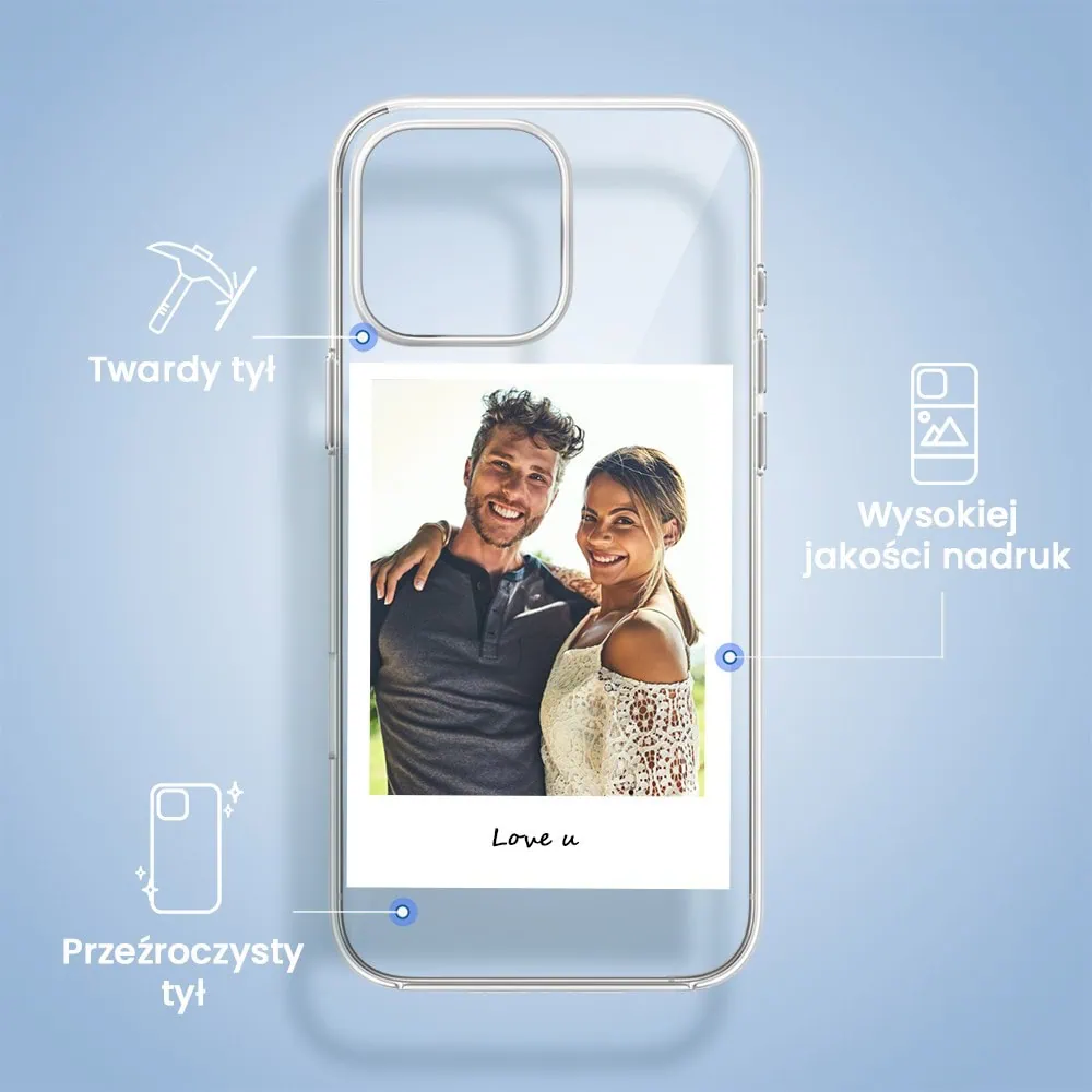 Etui do iPhone 13 Pro z MagSafe, Polaroid z własnym zdjęciem, upominek na prezent, przeźroczyste