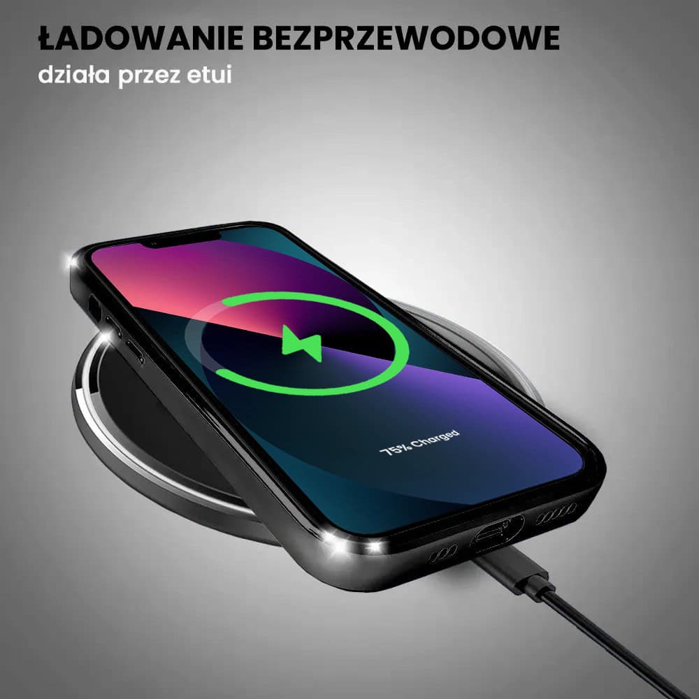 Etui do iPhone 13 Slim Protect Full Cover z osłoną kamery i obiektywów 9H, czarne grafitowe (OUTLET)