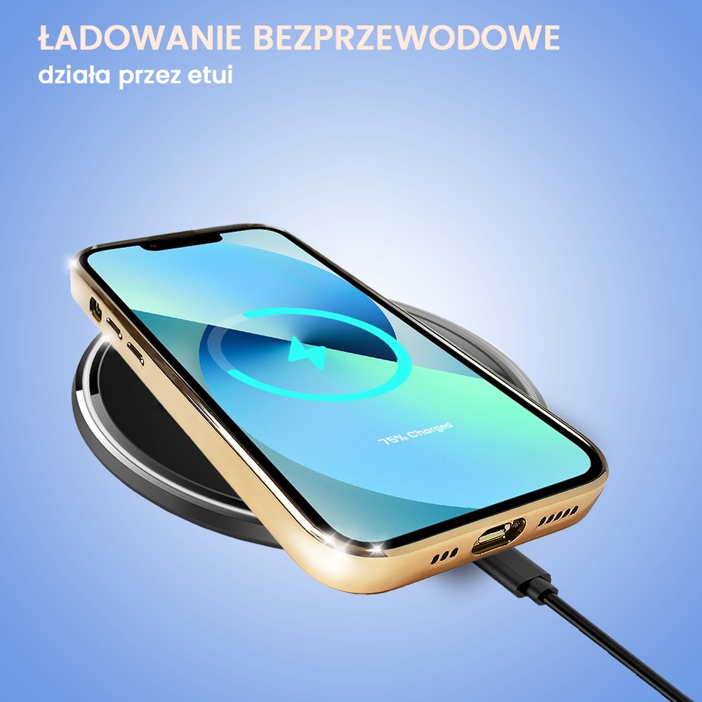 Etui do iPhone 13 Slim Protect Full Cover z osłoną kamery i obiektywów 9H, złote (OUTLET)
