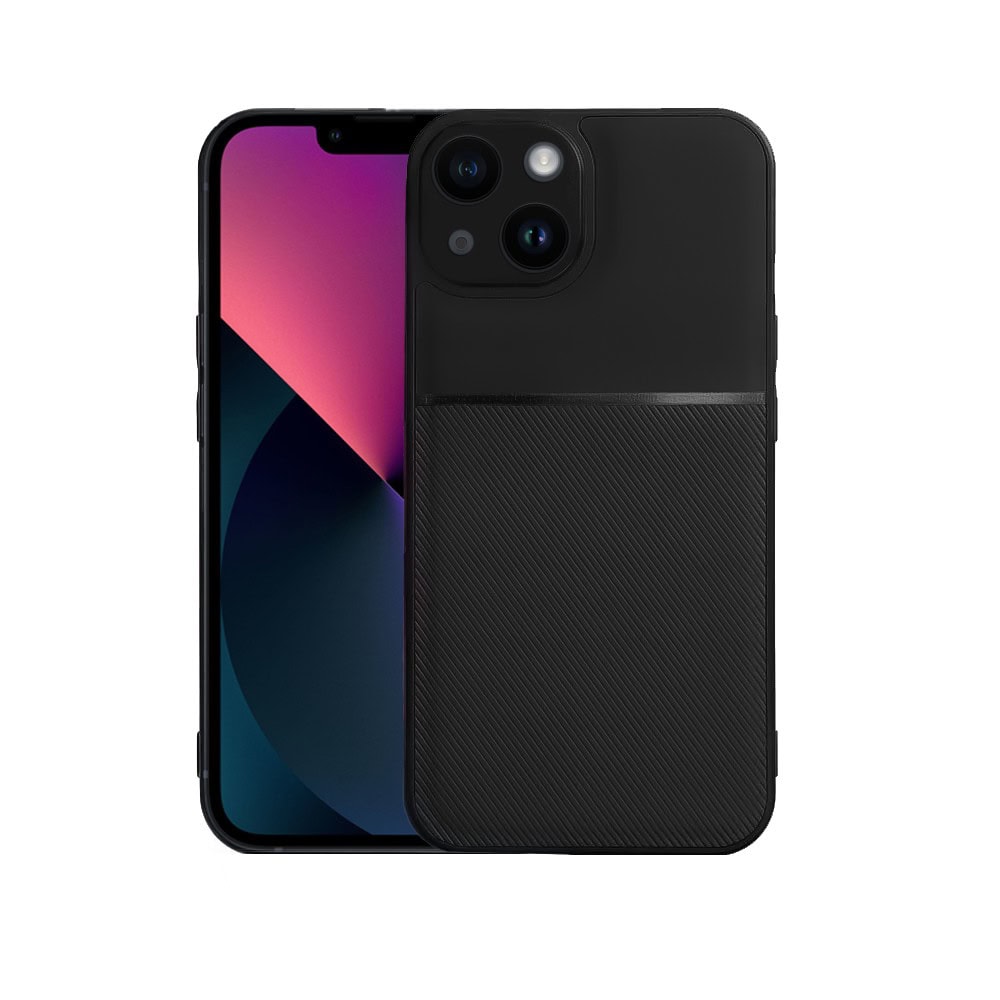 Etui do iPhone 13 biznesowe z karbonem, wytrzymałe, osłona na aparat, czarne