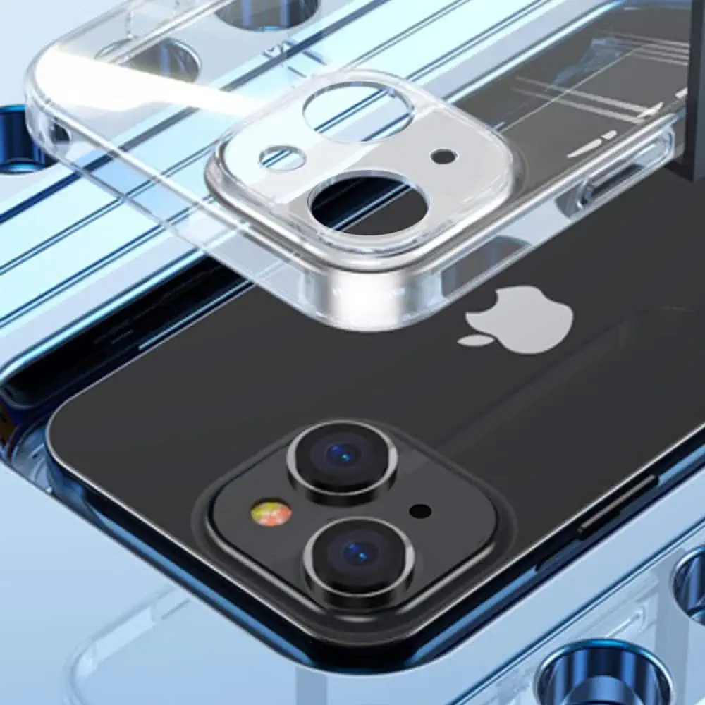 Etui do iPhone 13 cienkie, z osłoną na aparat, szklany tył z MagSafe, przeźroczyste