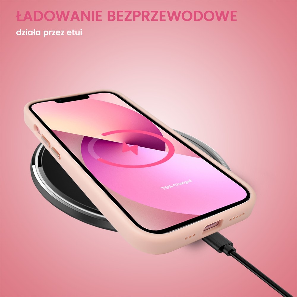 Etui do iPhone 13 cienkie przeźroczyste, 3w1 z podstawką i osłoną aparatu, różowe