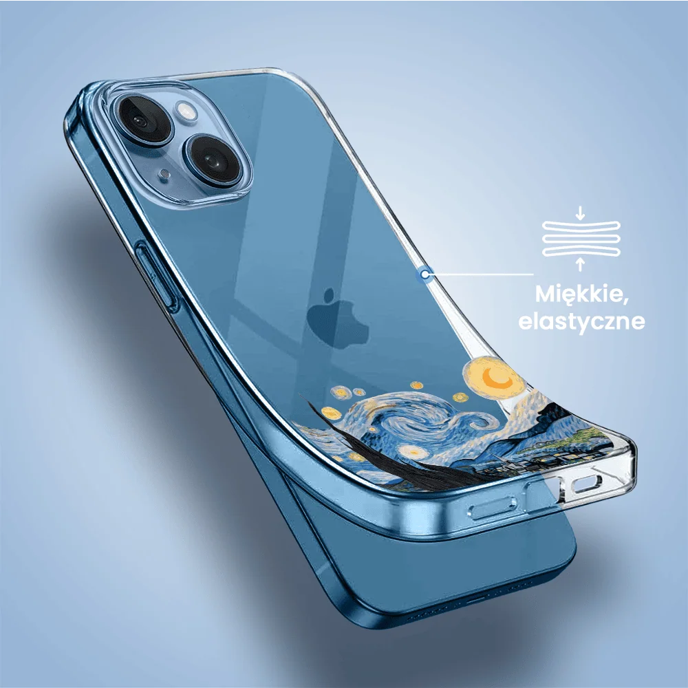 Etui do iPhone 13, obraz Van Gogh, przeźroczyste