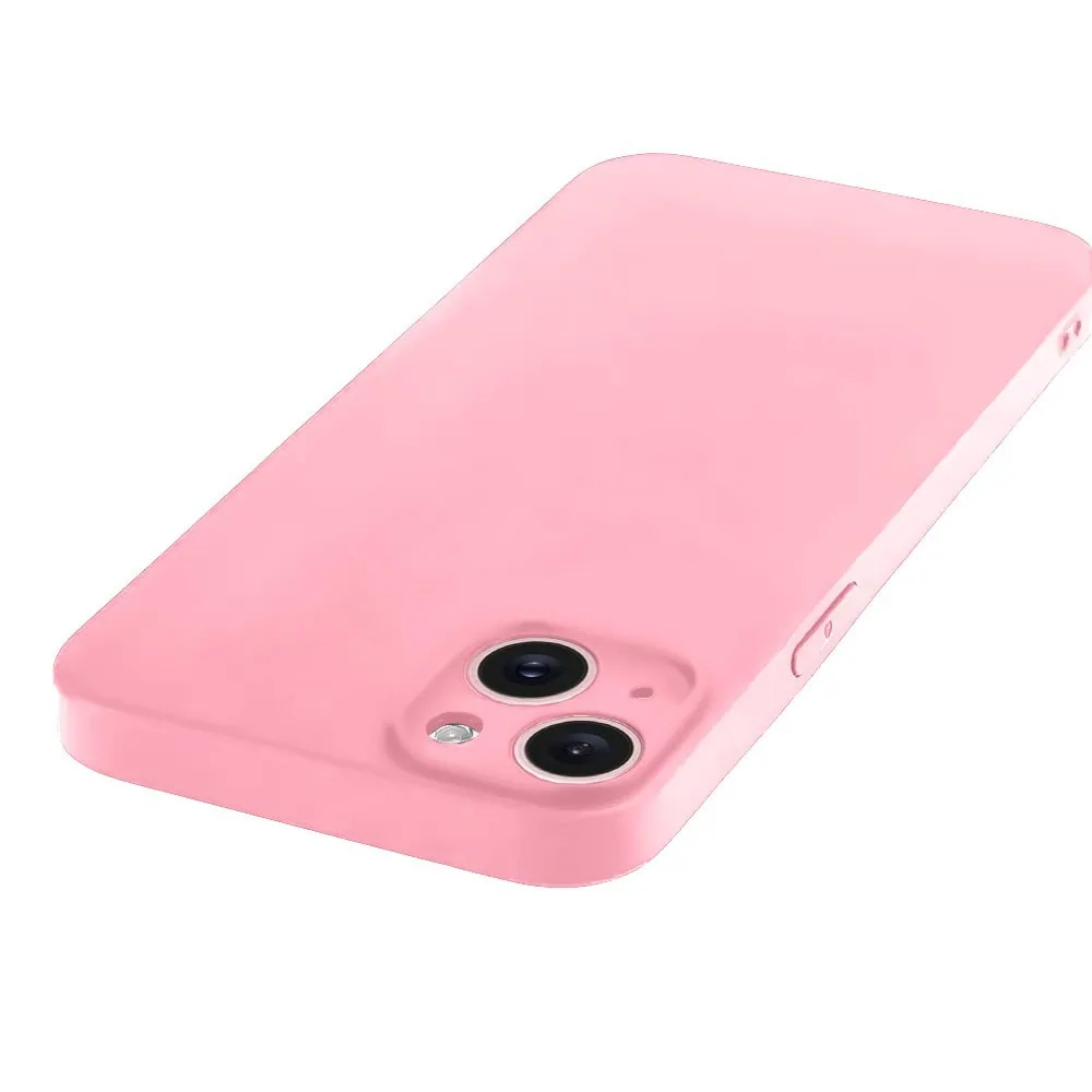 Etui do iPhone 13 silikonowe z mikrofibrą soft touch z osłoną na aparat, jasny róż