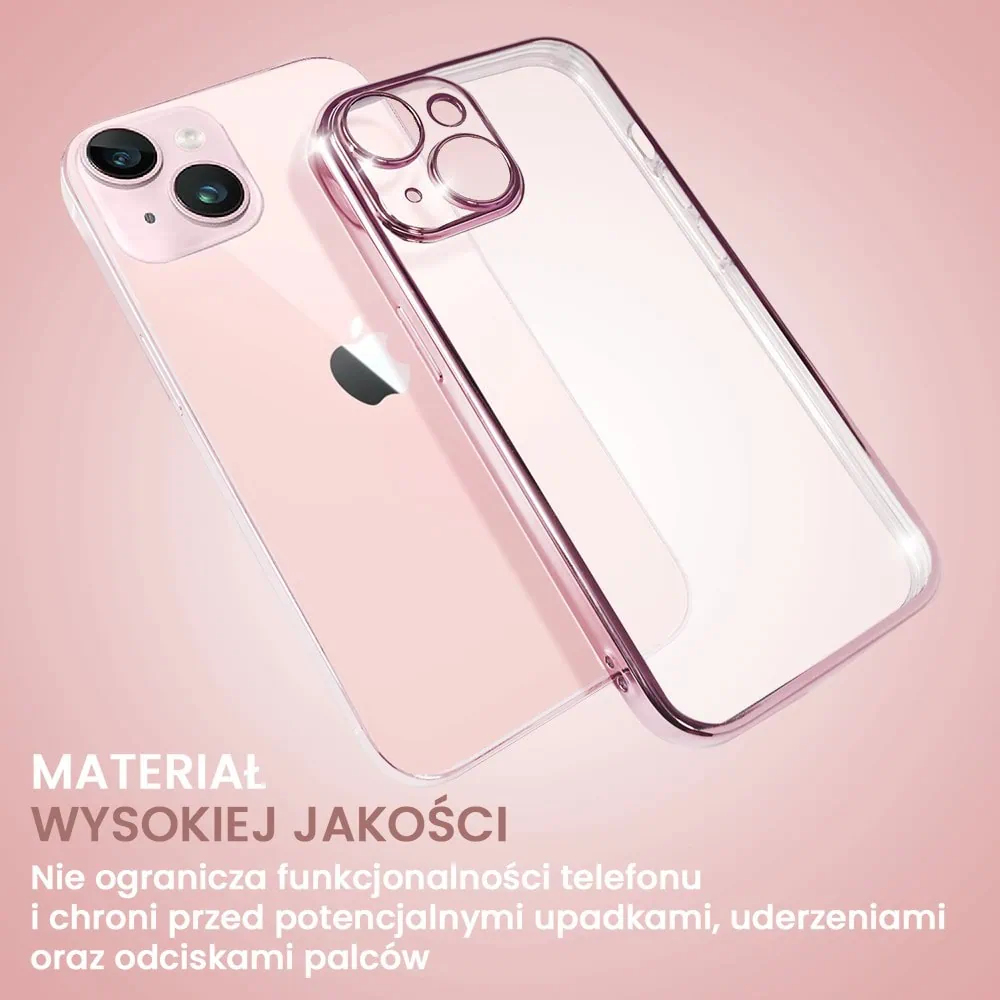Etui do iPhone 13 slim pink z osłoną kamery, zimny róż (OUTLET)