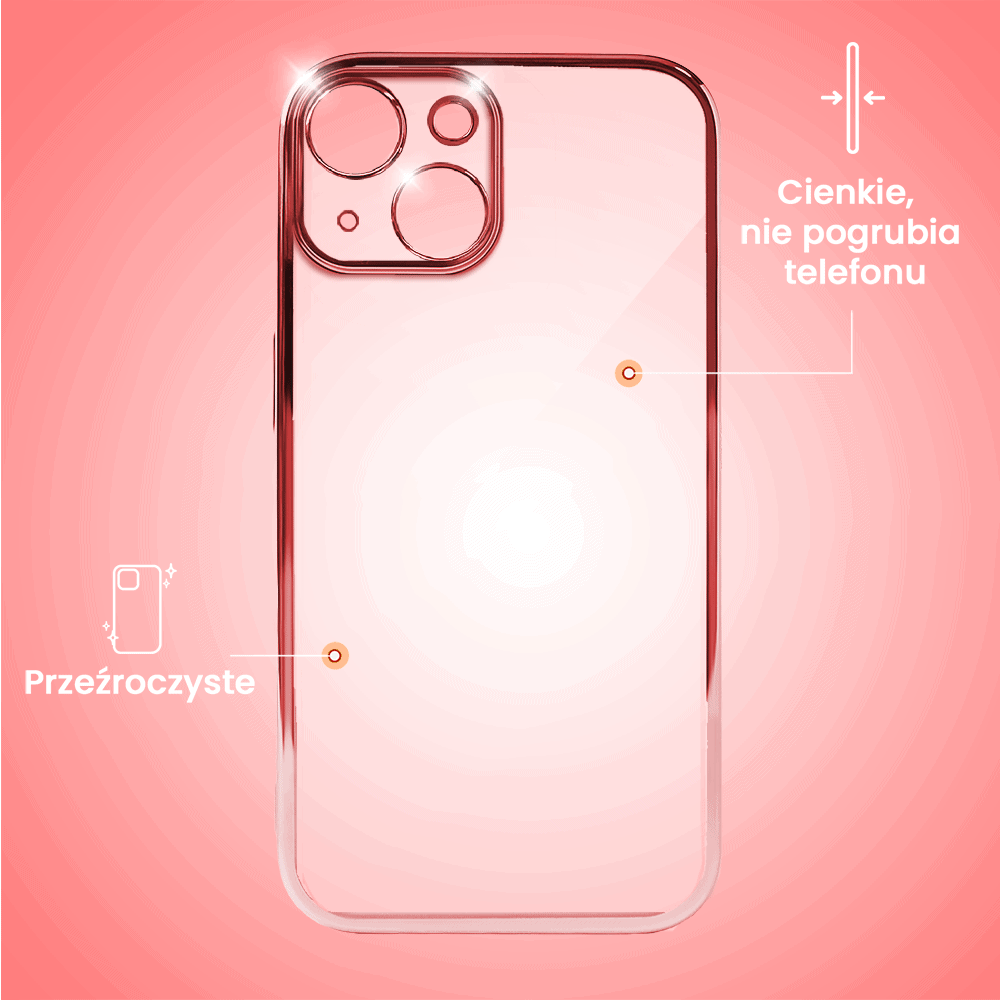 Etui do iPhone 13 slim red z osłoną kamery, czerwone (OUTLET)