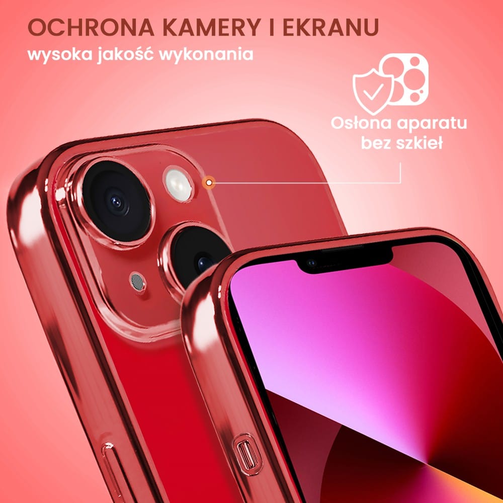 Etui do iPhone 13 slim red z osłoną kamery, czerwone (OUTLET)