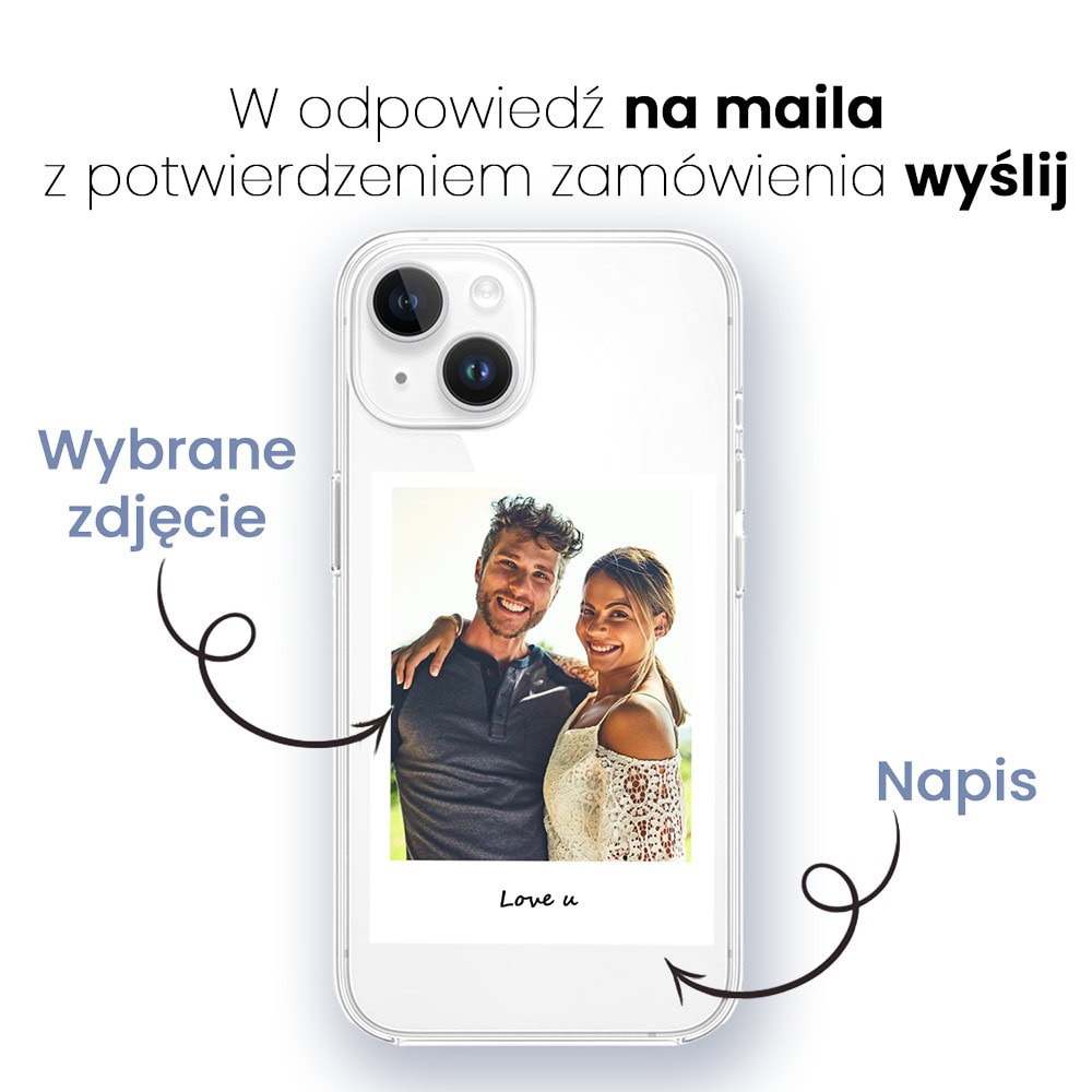 Etui do iPhone 13 Mini z MagSafe, Polaroid z własnym zdjęciem, upominek na prezent, przeźroczyste