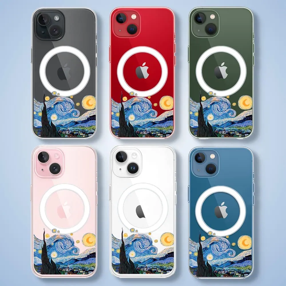 Etui do iPhone 13 Mini z MagSafe, obraz Van Gogh, przeźroczyste