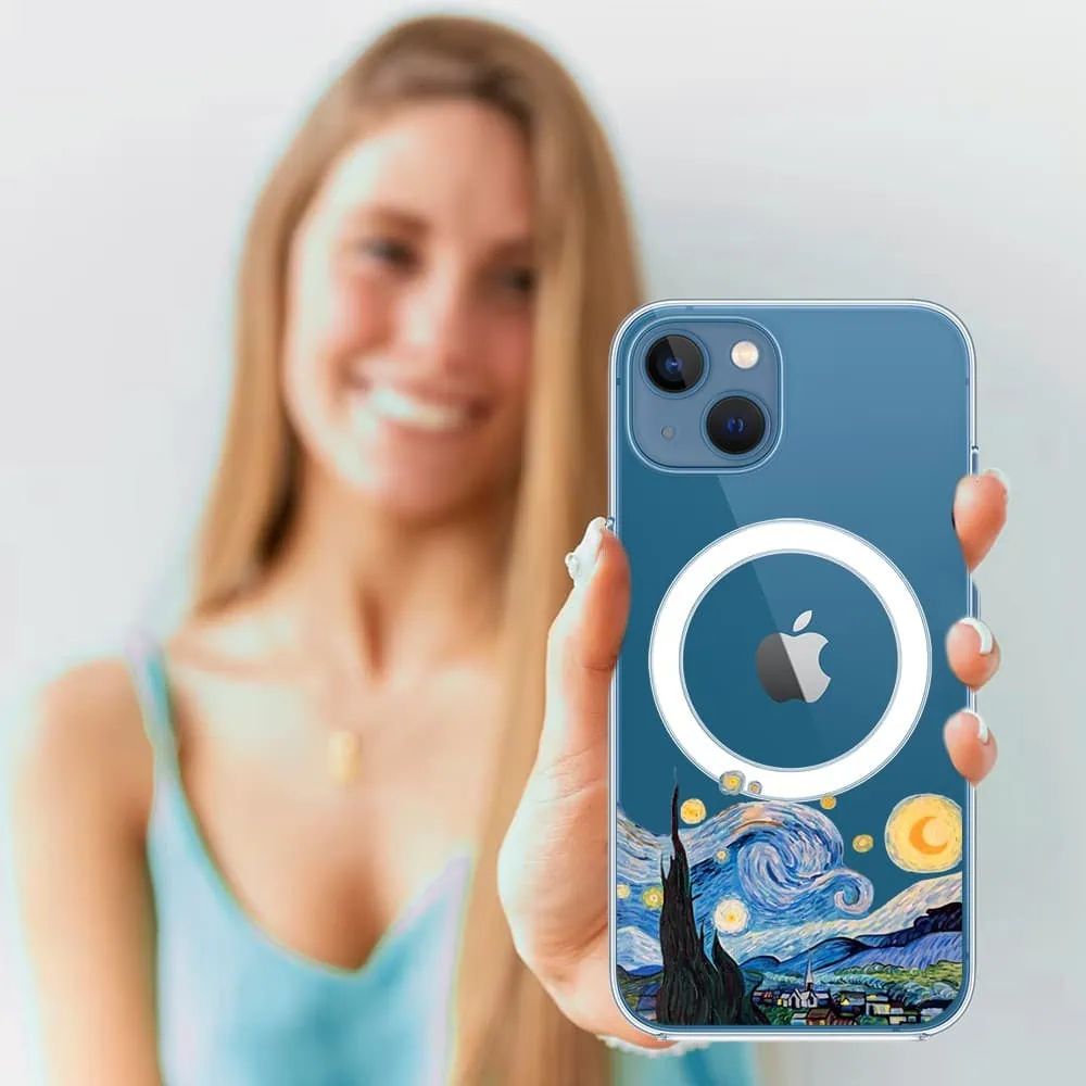 Etui do iPhone 13 Mini z MagSafe, obraz Van Gogh, przeźroczyste