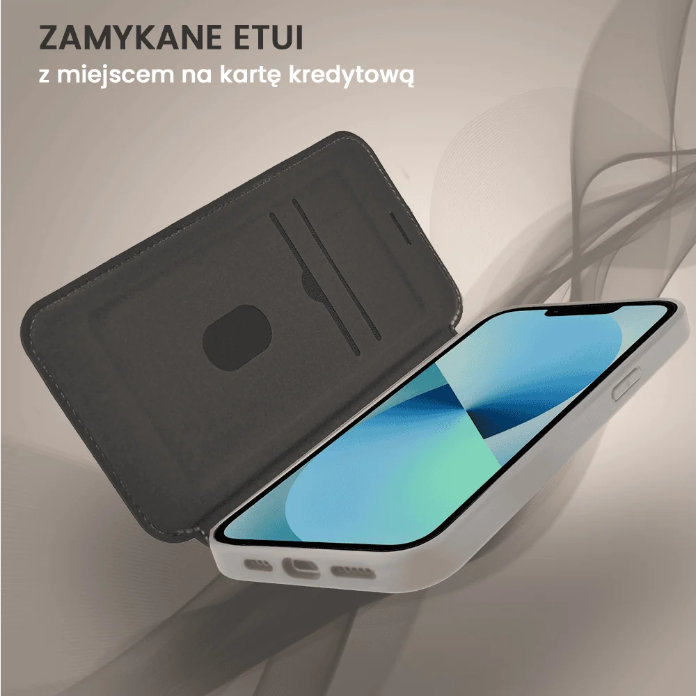 Etui do iPhone 13 z klapką Solid MagSafe Book, typu książka, szare