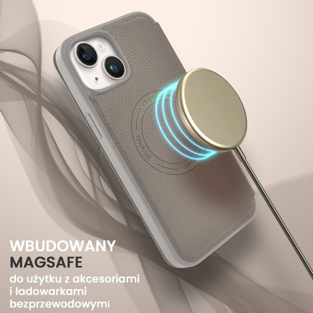 Etui do iPhone 13 z klapką Solid MagSafe Book, typu książka, szare