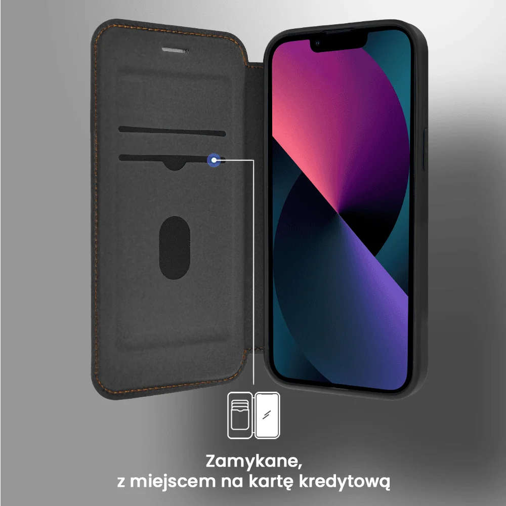 Etui do iPhone 13 z klapką Solid MagSafe Book, typu książka, czarne