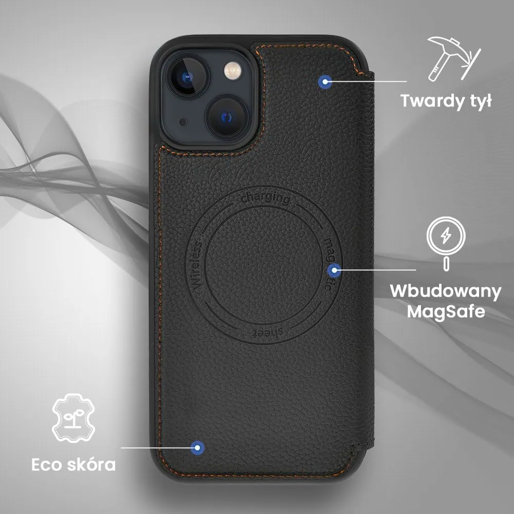 Etui do iPhone 13 z klapką Solid MagSafe Book, typu książka, czarne