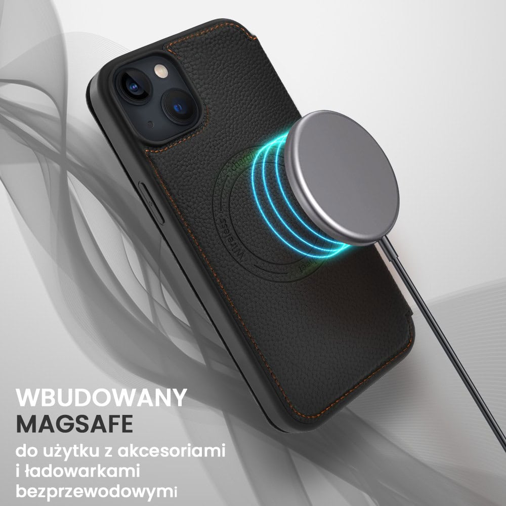 Etui do iPhone 13 z klapką Solid MagSafe Book, typu książka, czarne