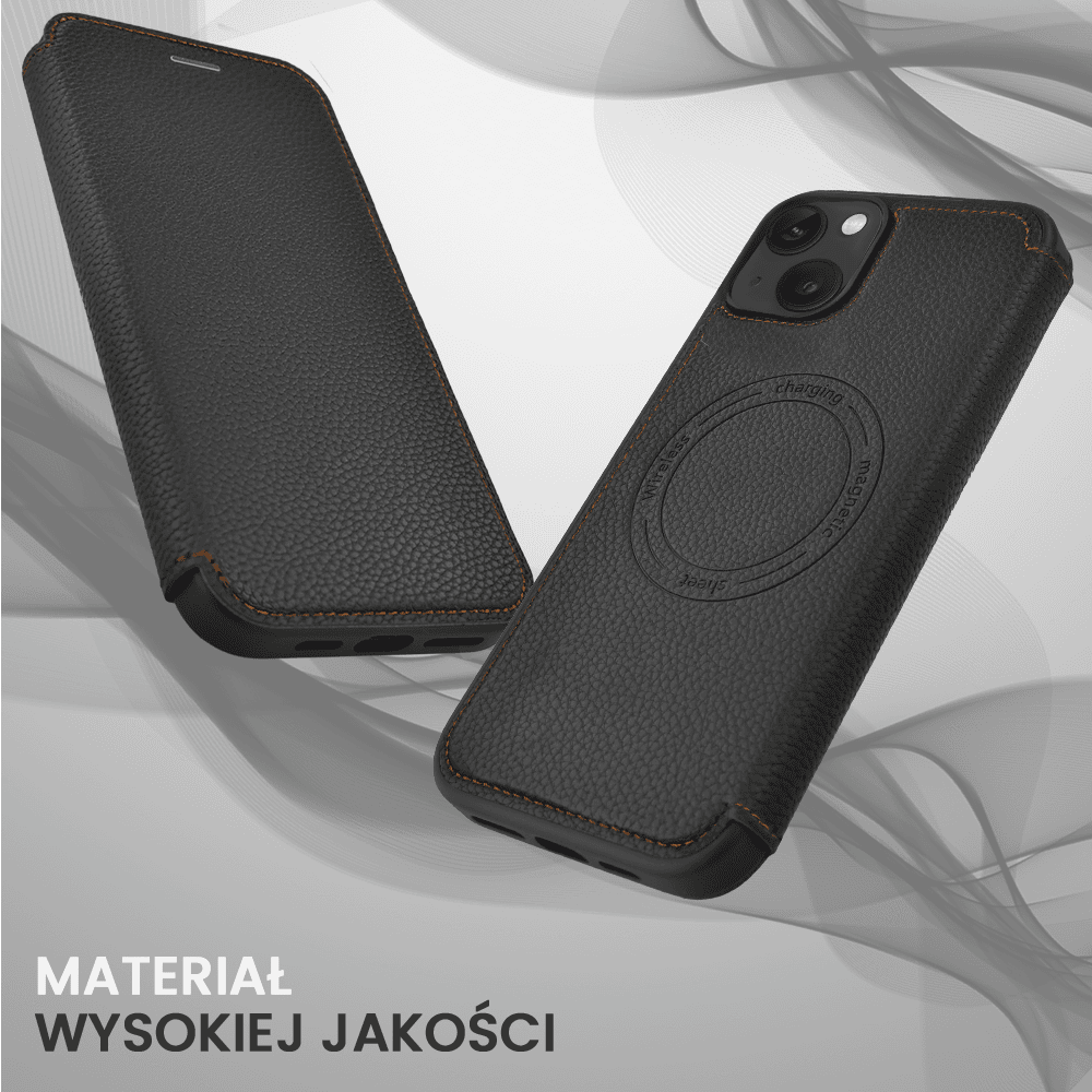 Etui do iPhone 13 z klapką Solid MagSafe Book, typu książka, czarne