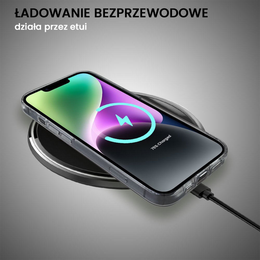 Etui do iPhone 14 Plus, przeźroczyste, dmuchawce ze złotym zdobieniem