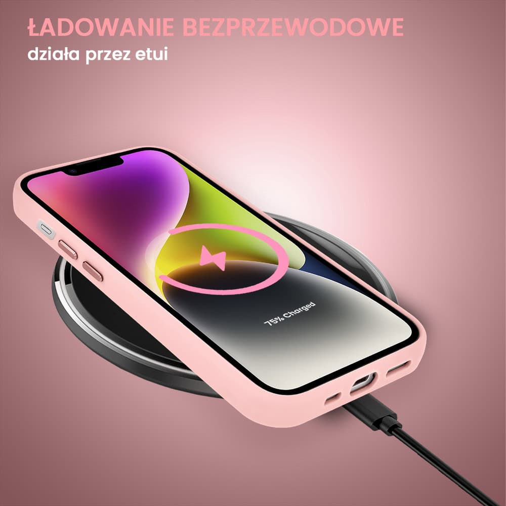 Etui do iPhone 14 Arctic Stand, półprzeźroczyste, z osłoną aparatu i podstawką, różowe