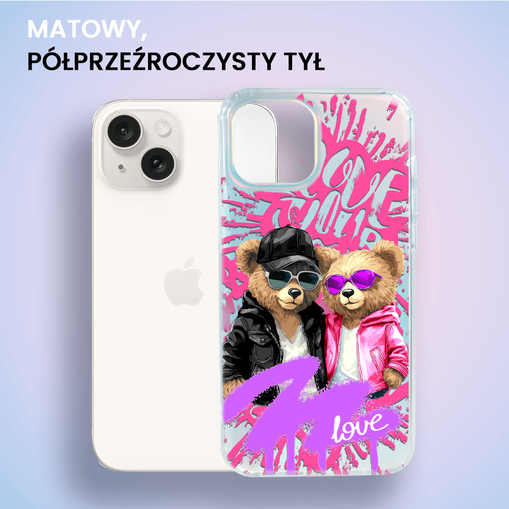 Etui do iPhone 14 Bear With Me, Couple in Love, zakochana para, zmieniające kolor