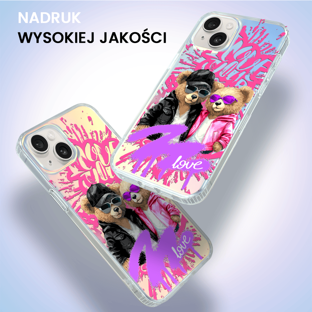 Etui do iPhone 14 Bear With Me, Couple in Love, zakochana para, zmieniające kolor