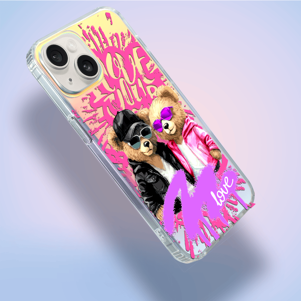 Etui do iPhone 14 Bear With Me, Couple in Love, zakochana para, zmieniające kolor