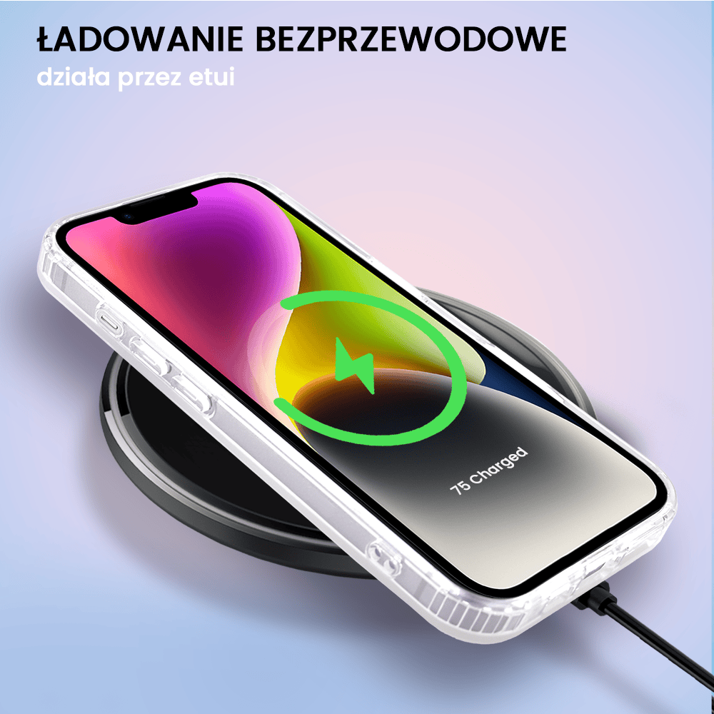 Etui do iPhone 14 Bear With Me, Love Mood, miś i serduszka, zmieniające kolor